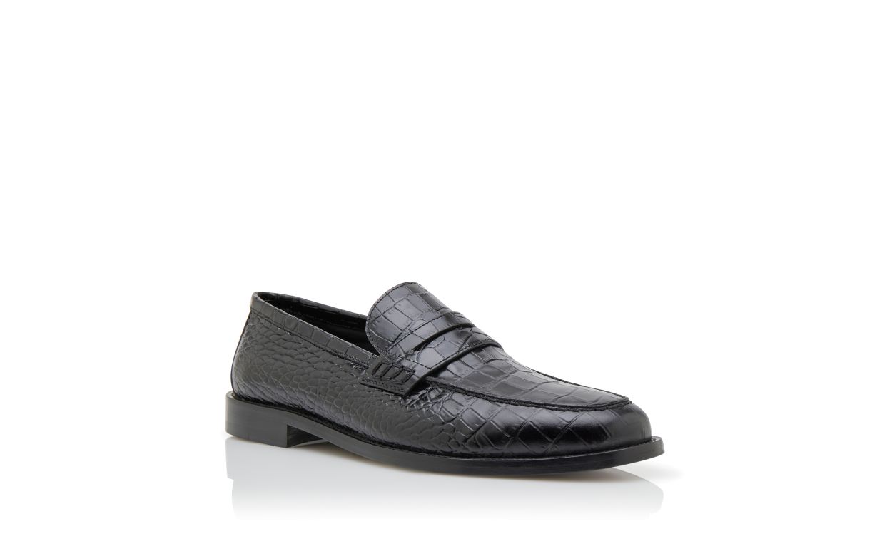 Zapatillas de cuero de becerro negro con monedero