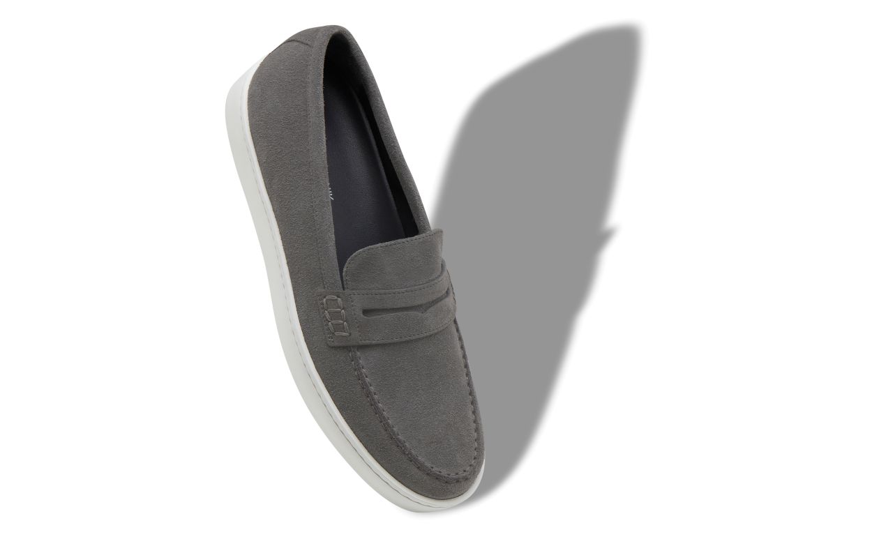 Zapatillas de ante gris con cordones