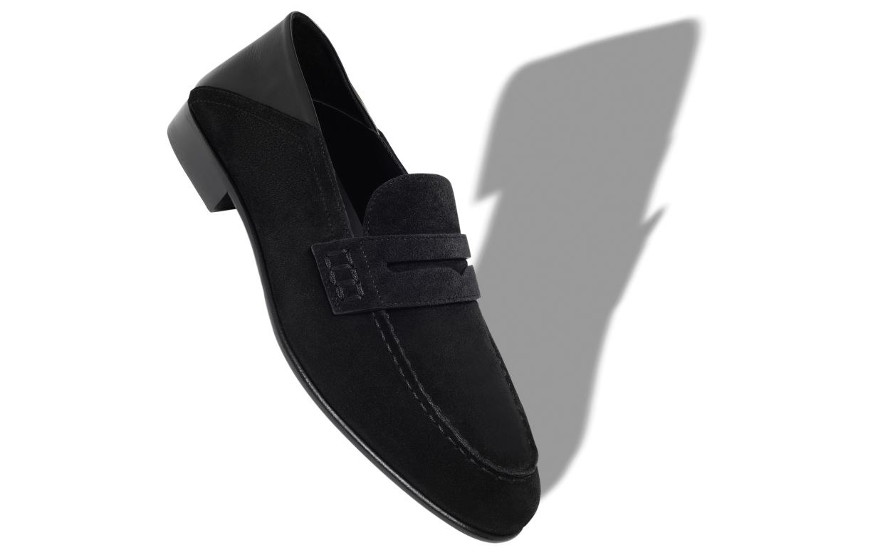 Zapatillas de cuero de cabra negro