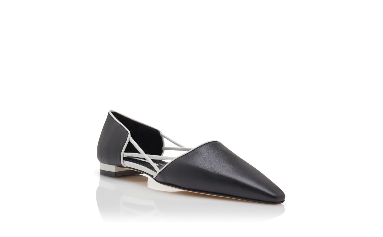 Zapatillas planas de cuero napa negro