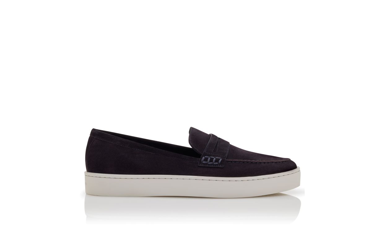 Zapatillas de vestir sin cordones de ante azul marino