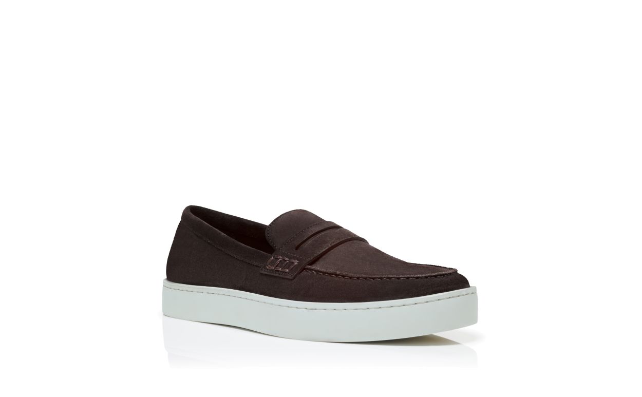 Zapatillas de ante marrón oscuro con cordones