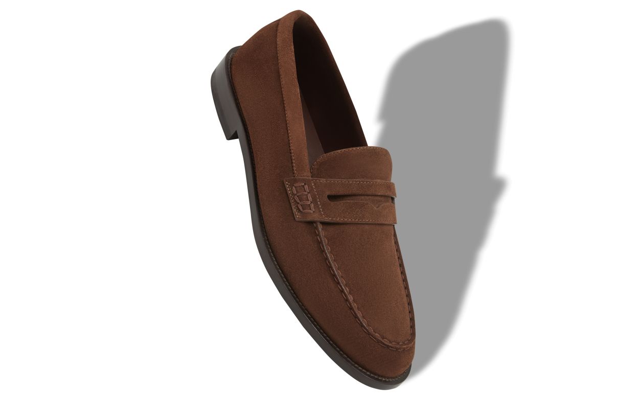Zapatillas de cuero de cabra marrón oscuro