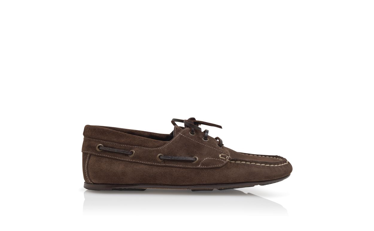 Zapatillas de barco de ante marrón oscuro