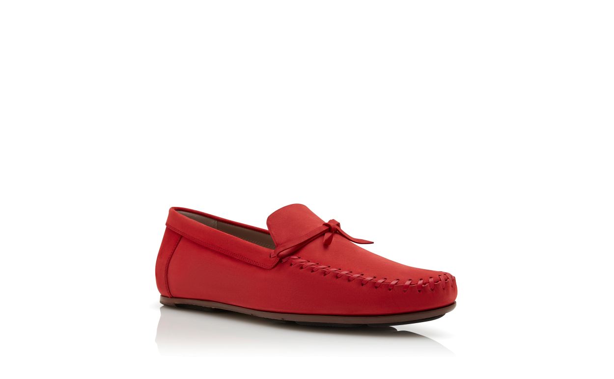 Zapatillas de cuero de ternera rojo