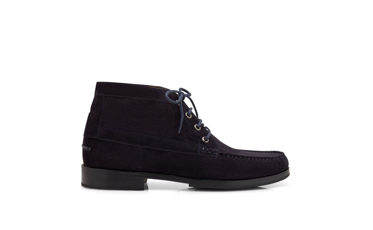 Botas de tobillo de ante de vitrilla azul marino