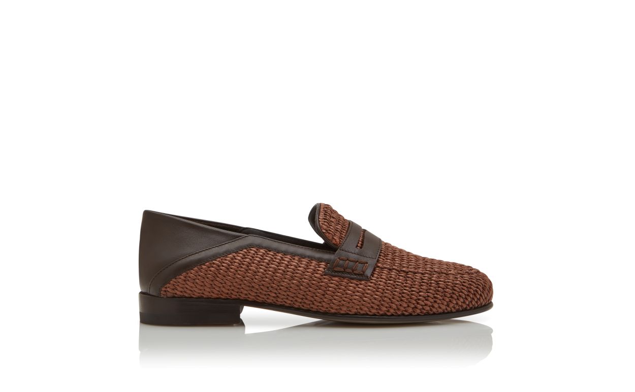Zapatillas de cuero de becerro marrón oscuro