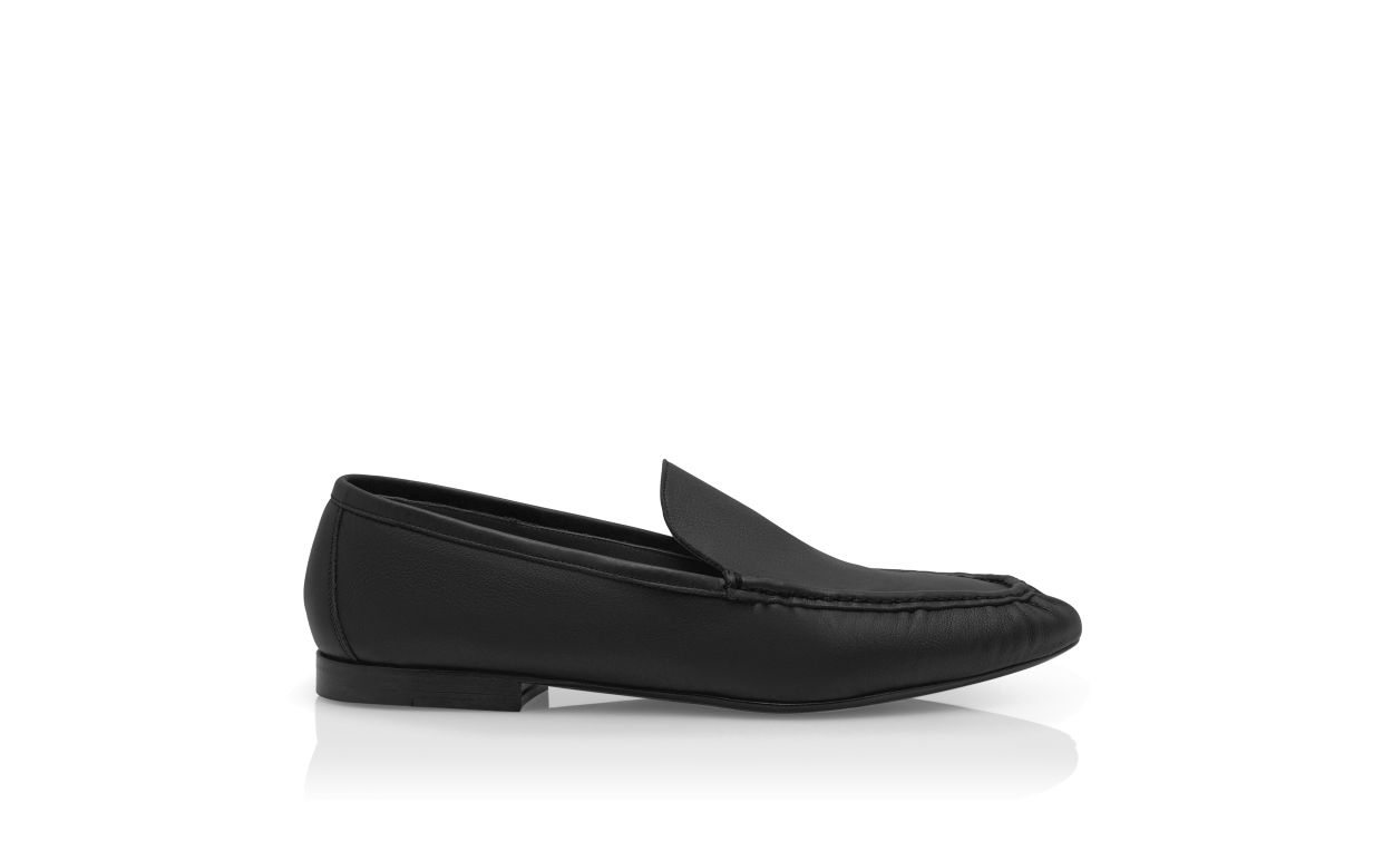 Mocasines de cuero de vitela negro