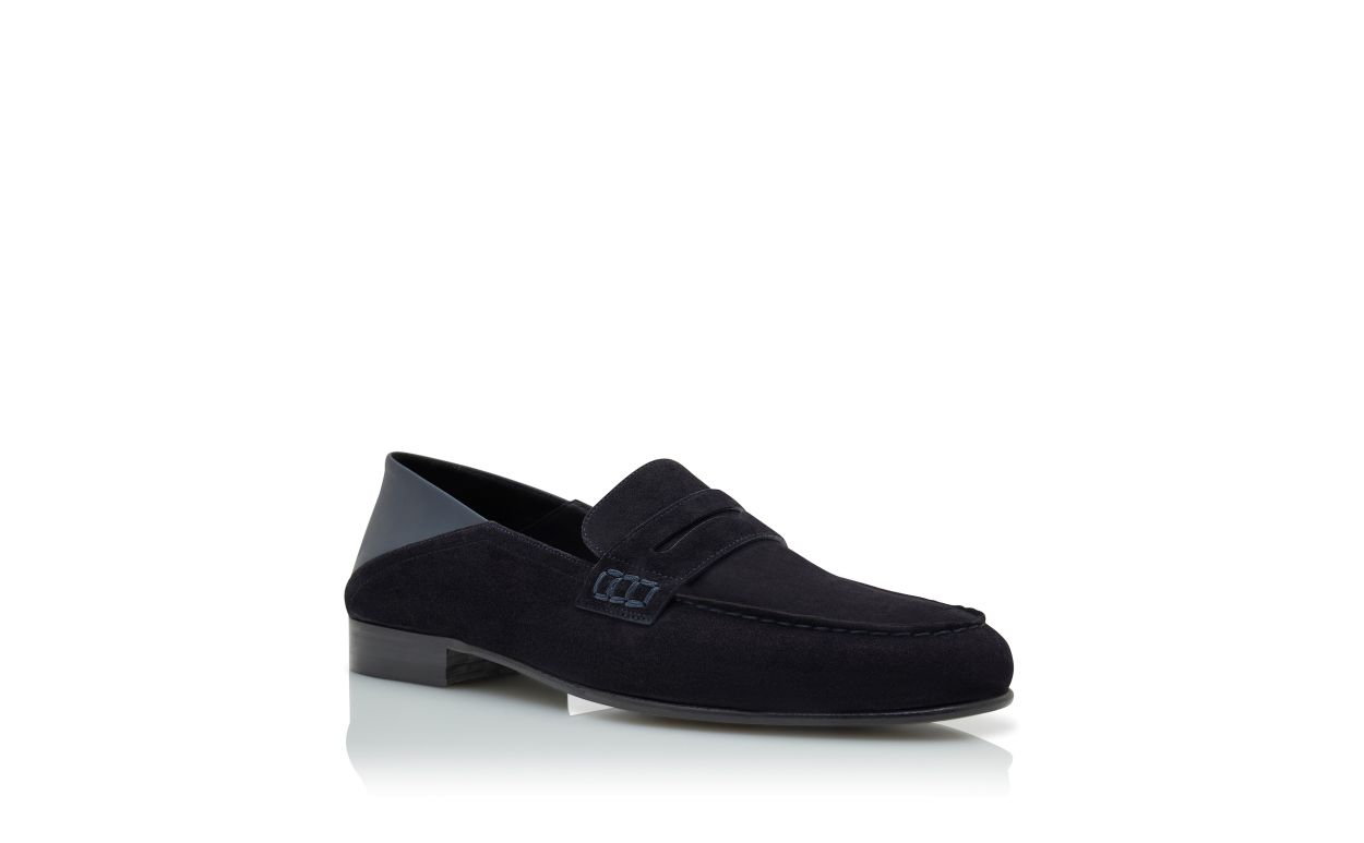 Zapatillas de vestir de ante azul marino