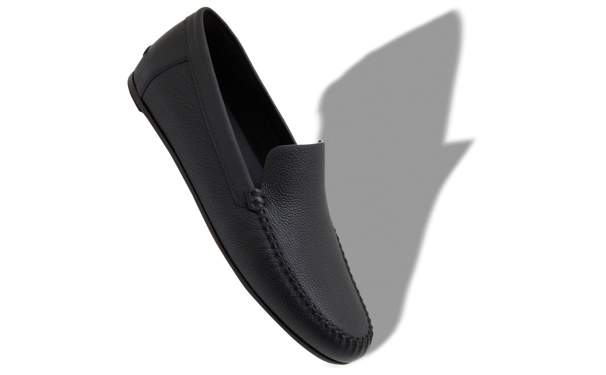 Zapatillas de cuero de becerro negro