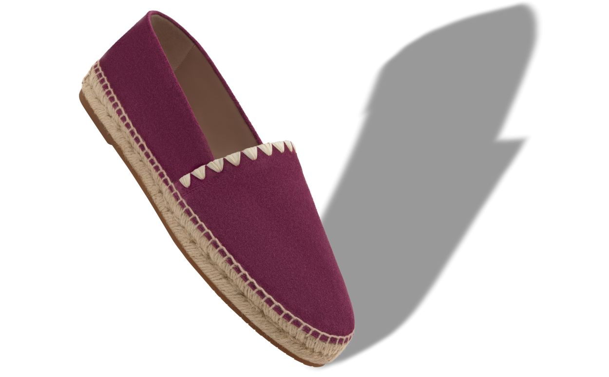 Espadrilles de ante de ternera rojo oscuro