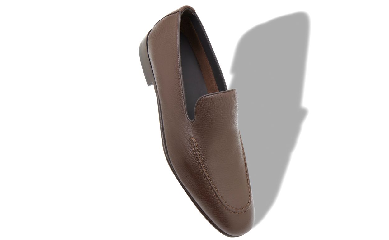 Mocasines de cuero de vitela marrón