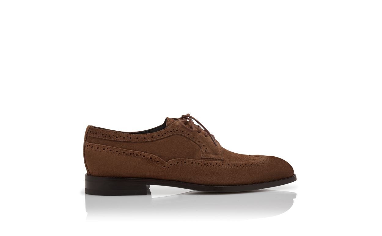 Oxfords de gamuza marrón con cordones