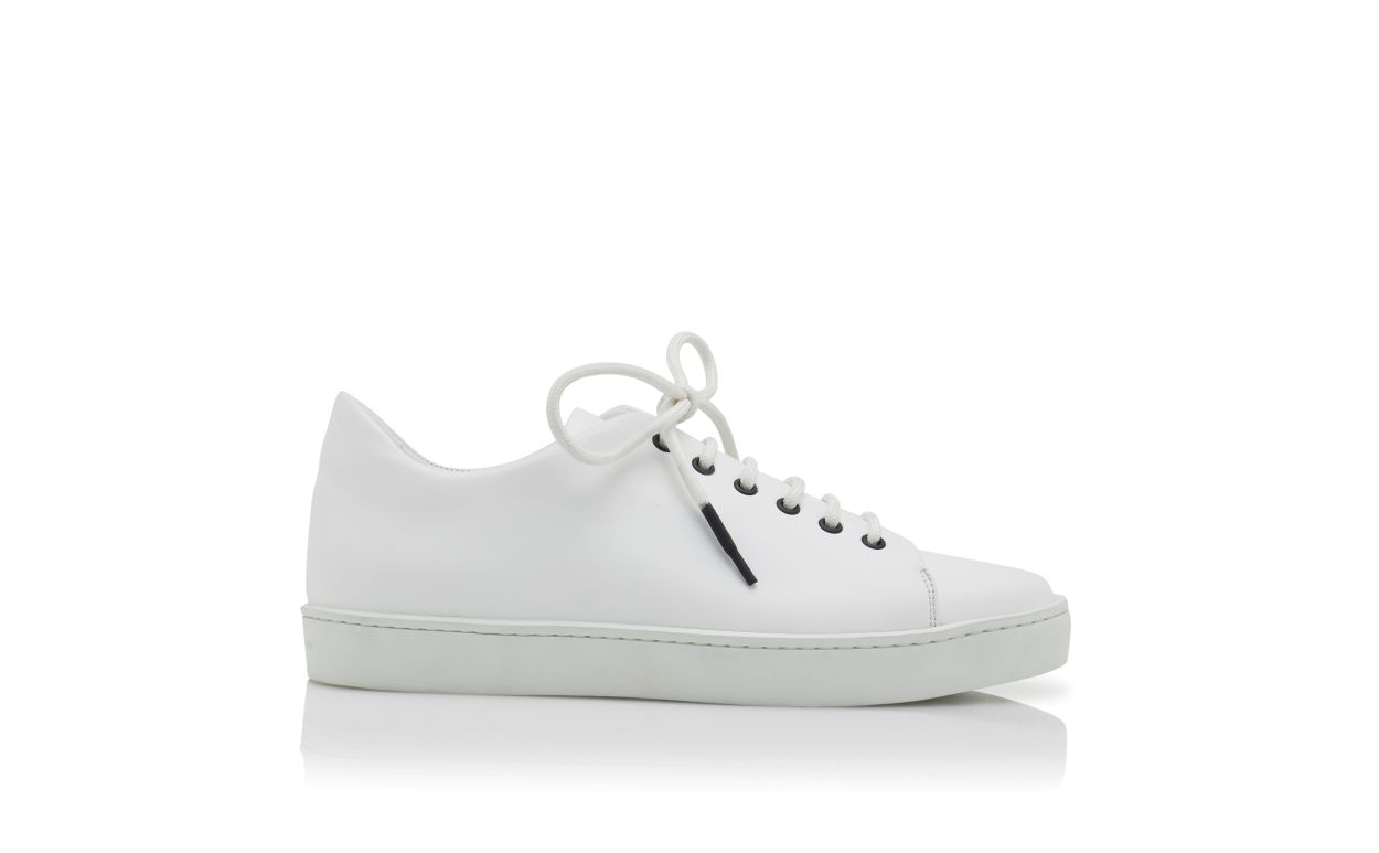 Zapatillas bajas de cuero de ternera blanco