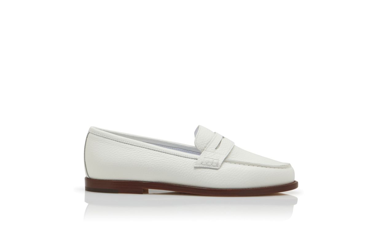 Zapatillas de cuero de becerro blanco con cordones
