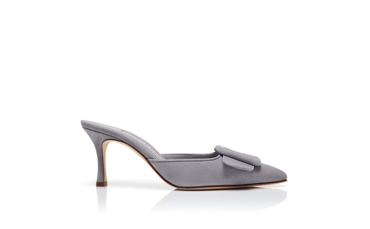 Mocasines de ante gris con detalle de hebilla