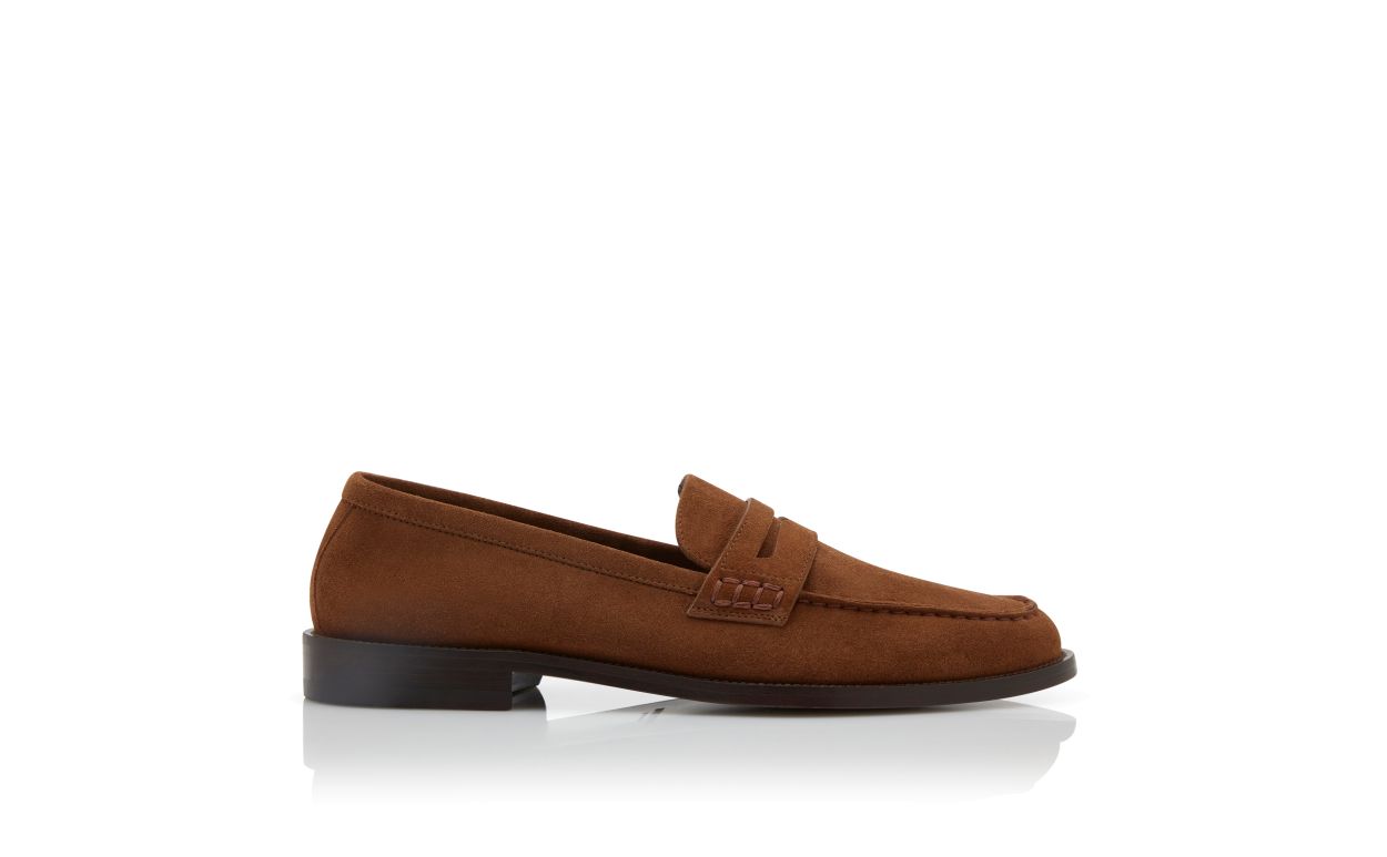 Zapatillas de Penny de Terciopelo Marrón Oscuro