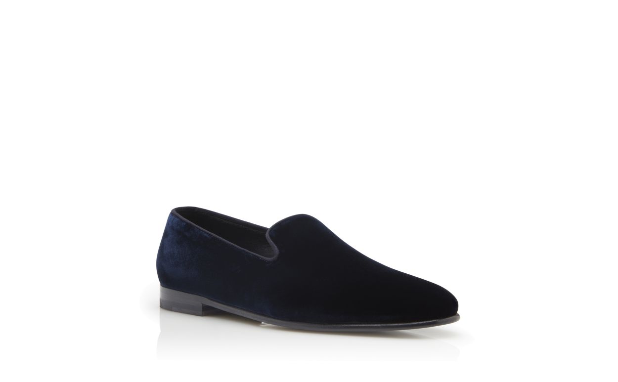 Zapatillas de Tela de Velour Azul Marino