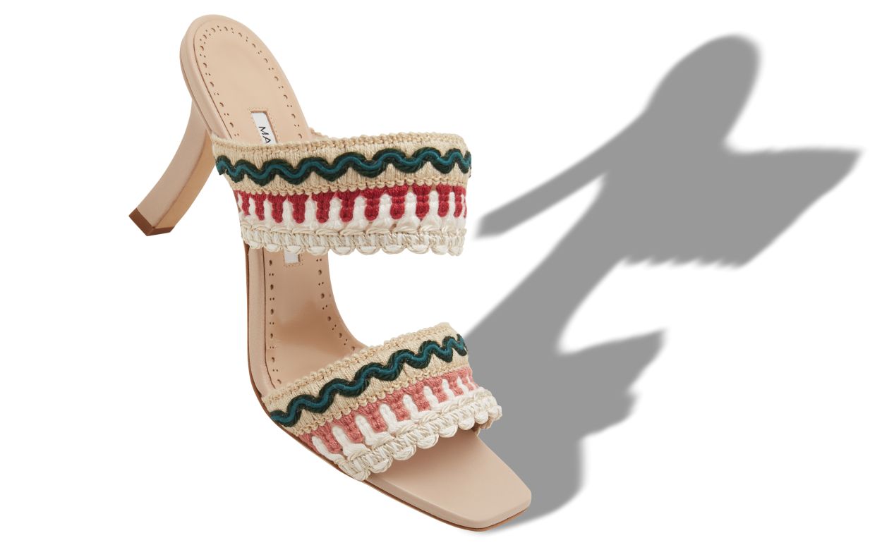 Mocasines de cuero napa beige claro con detalle de punto