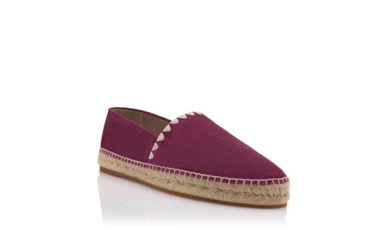 Espadrilles de ante de ternera rojo oscuro