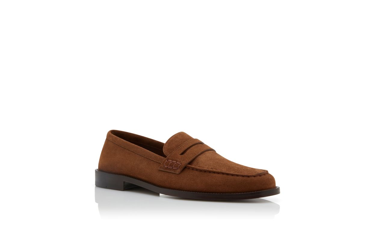 Zapatillas de Penny de Terciopelo Marrón Oscuro