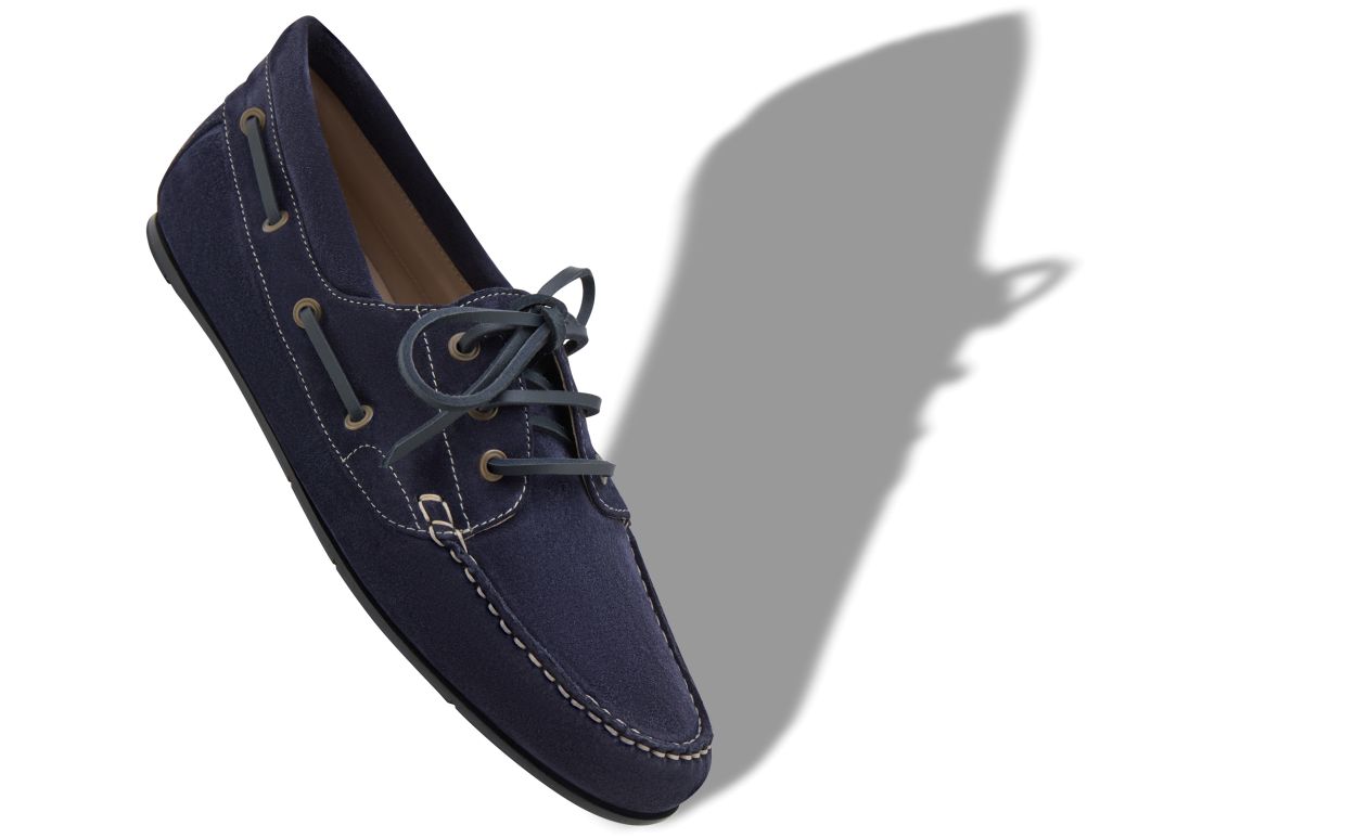 Zapatillas de barco de ante azul marino