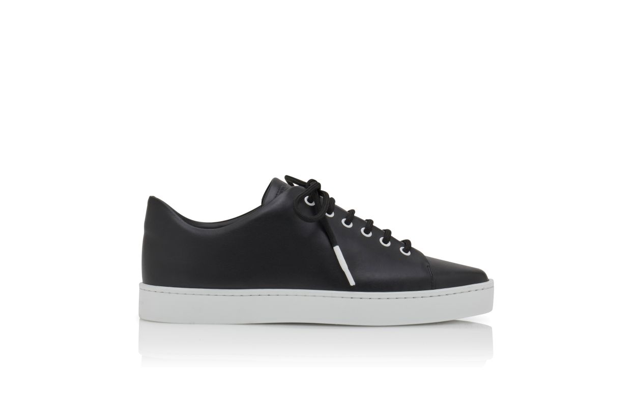 Zapatillas de cuero de ternera negras de corte bajo