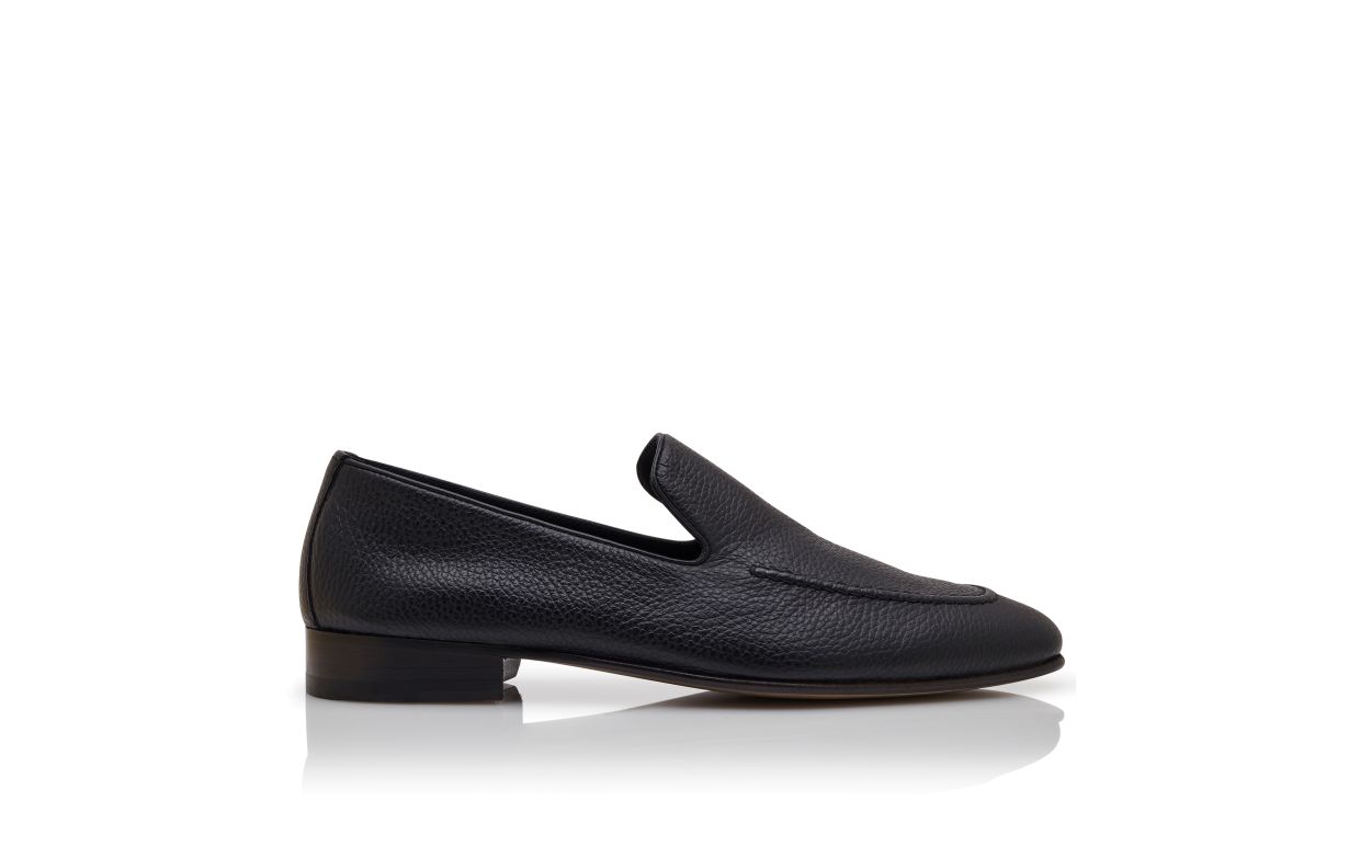 Zapatillas de cuero de becerro negro