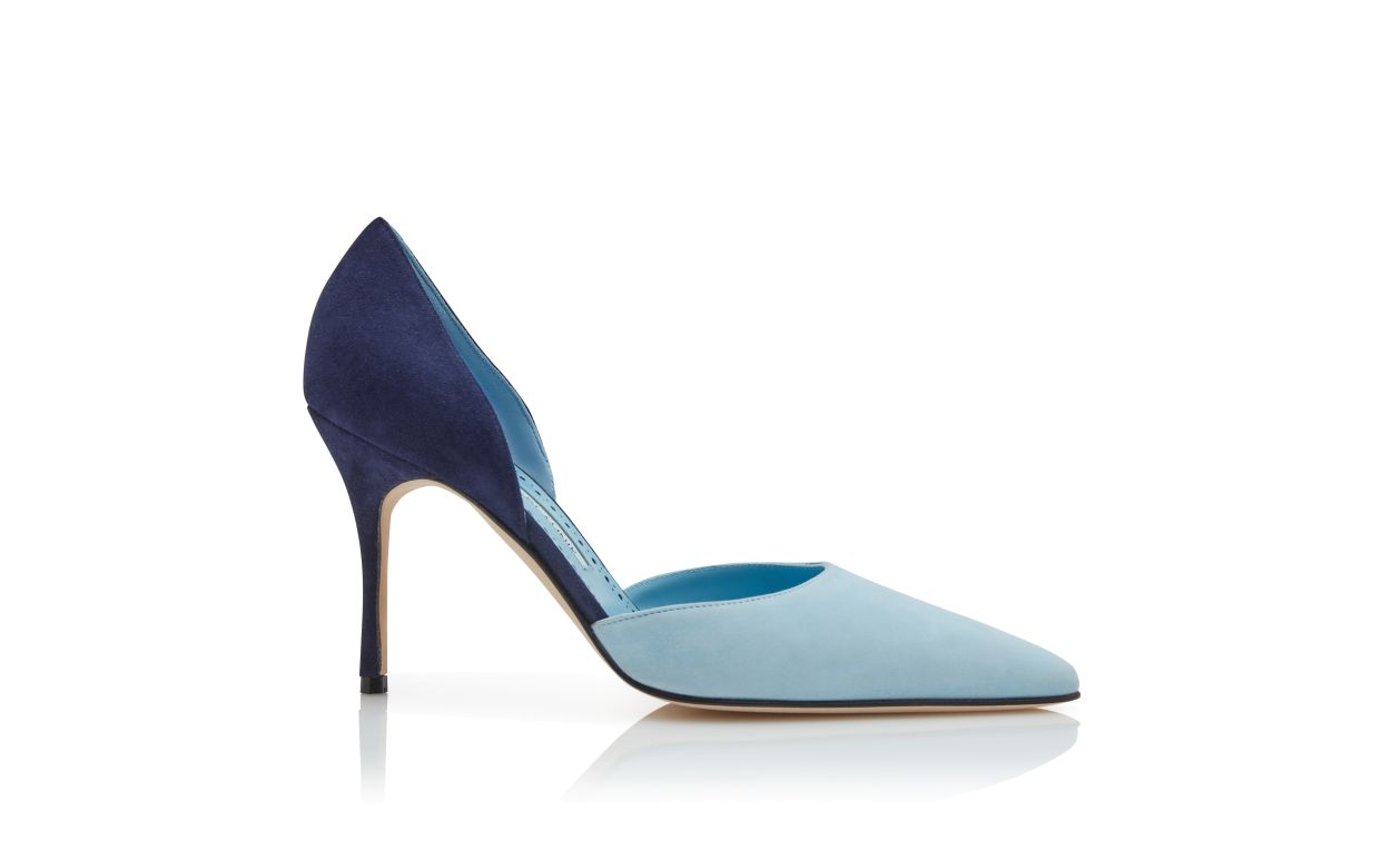 Zapatillas D'Orsay de Tela Azul