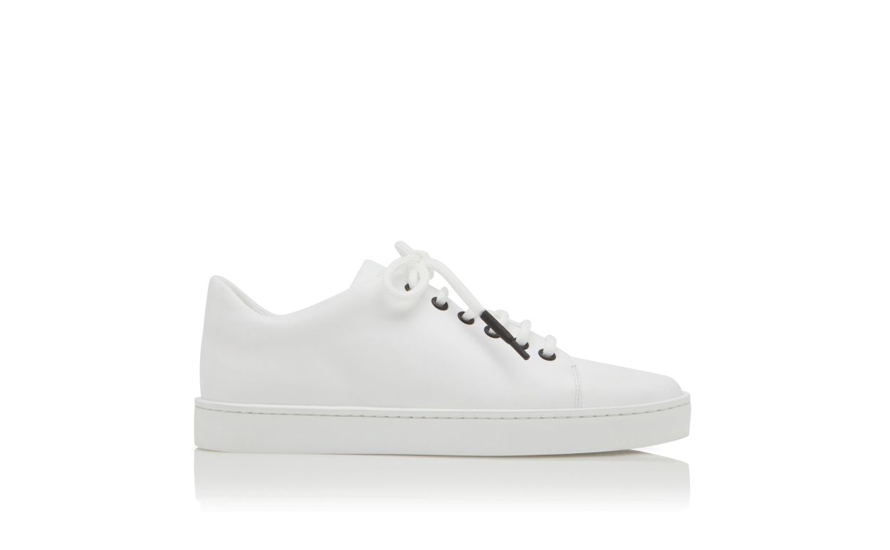 Zapatillas bajas de cuero de ternera blanco