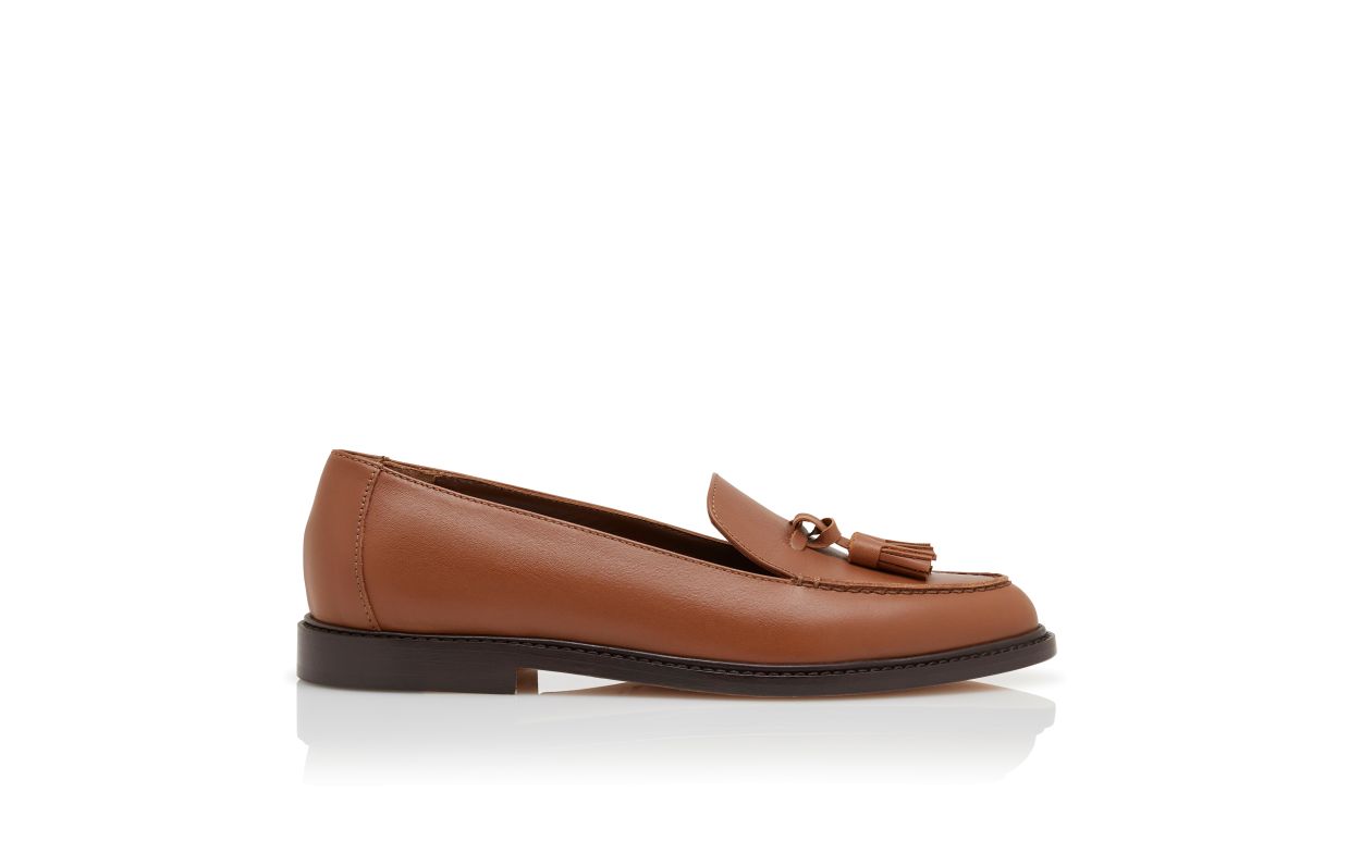 Zapatillas de cuero de becerro marrón