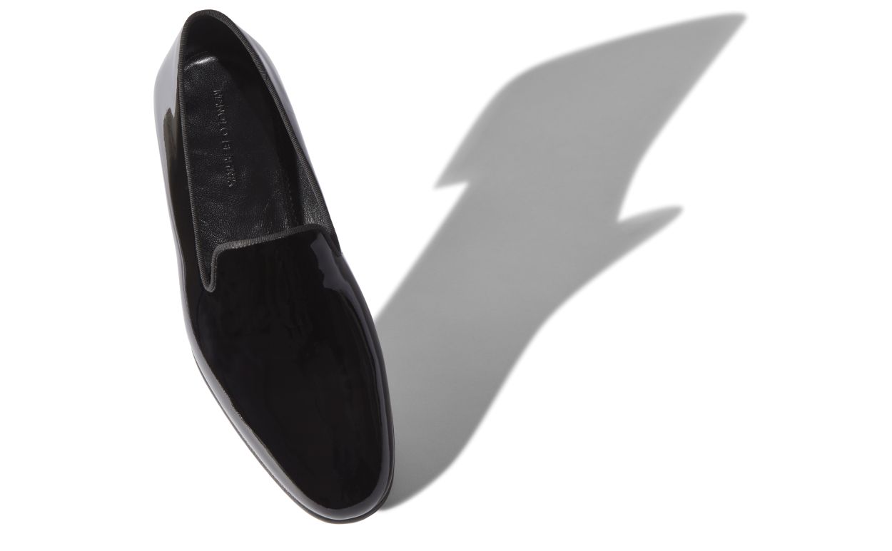 Mocasines de cuero brillante negro