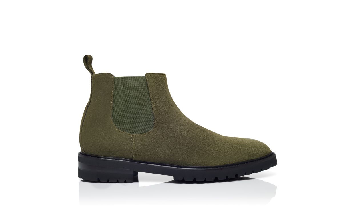 Botas de tobillo de ante caqui