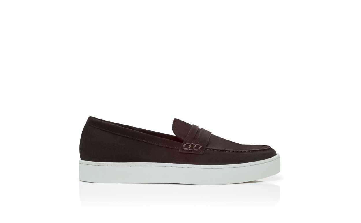 Zapatillas de ante marrón oscuro con cordones