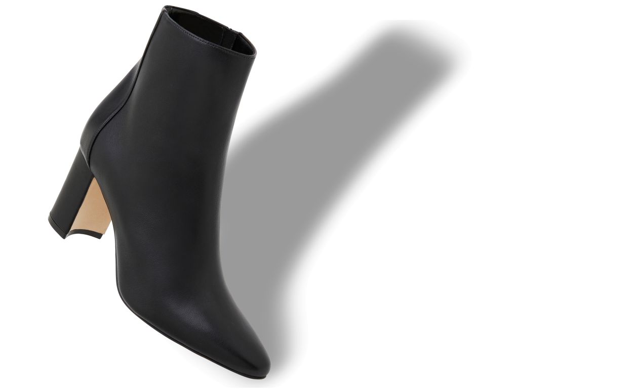 Botas de tobillo de cuero napa negro