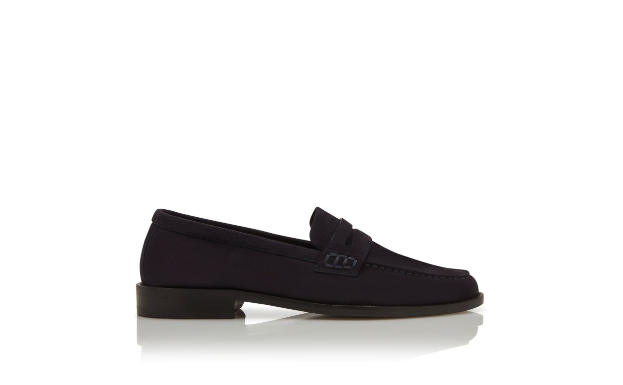 Zapatillas de cuero de cabrito azul marino