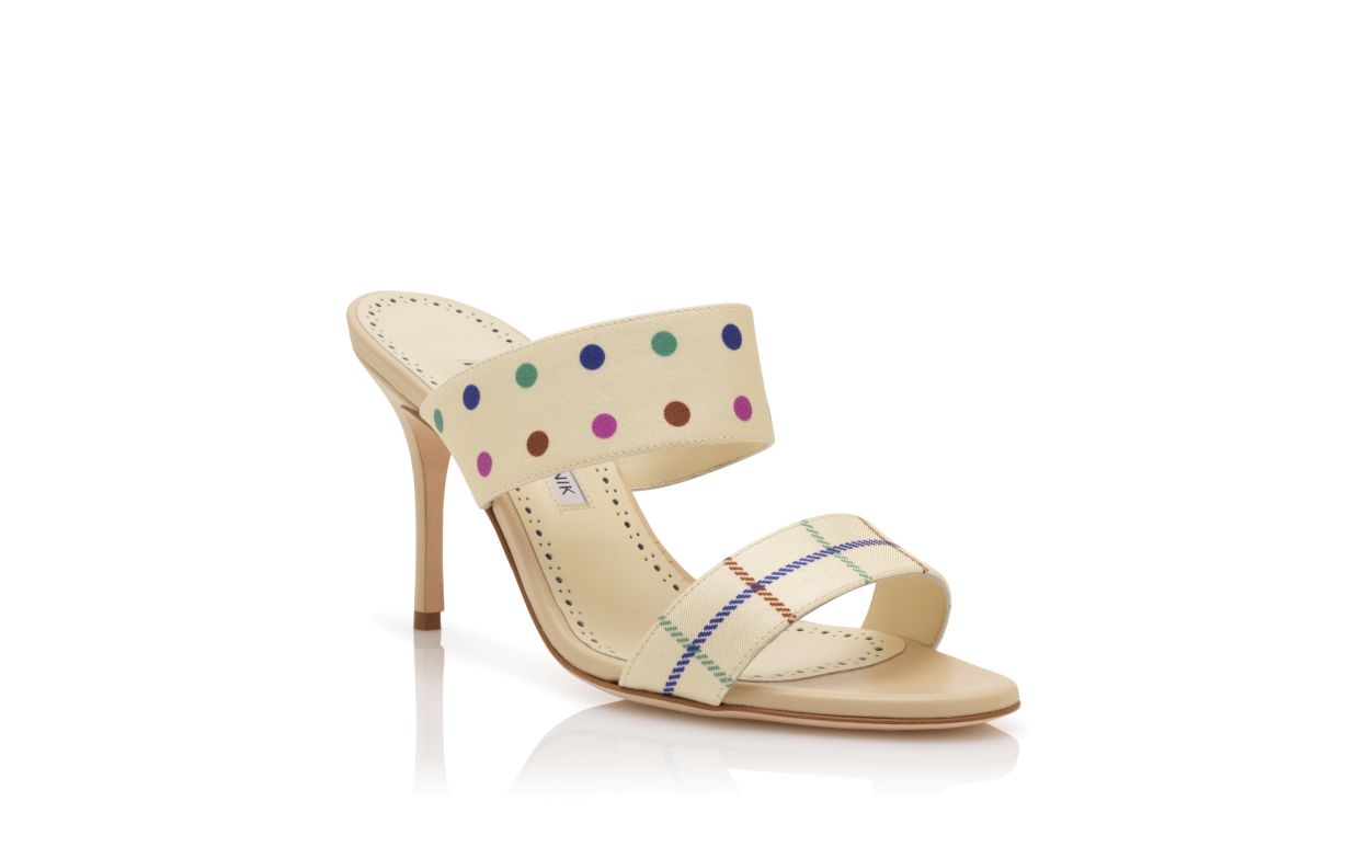 Mocasines Cream Silk con Detalle de Cuadros y Puntos