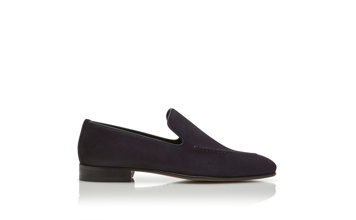 Zapatillas de vestir de ante azul marino