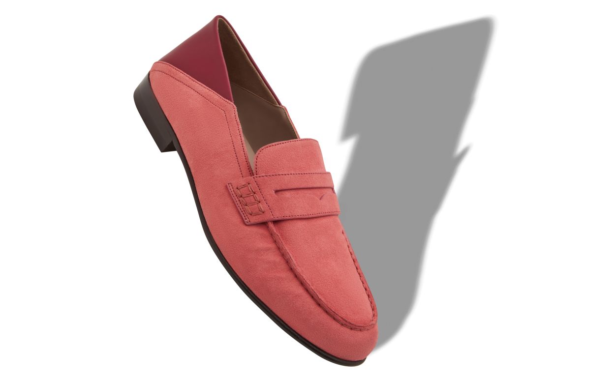 Zapatillas de cuero de pata negra rosa
