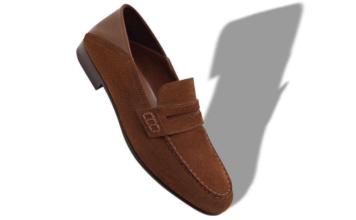 Zapatillas de cuero de gamuza marrón