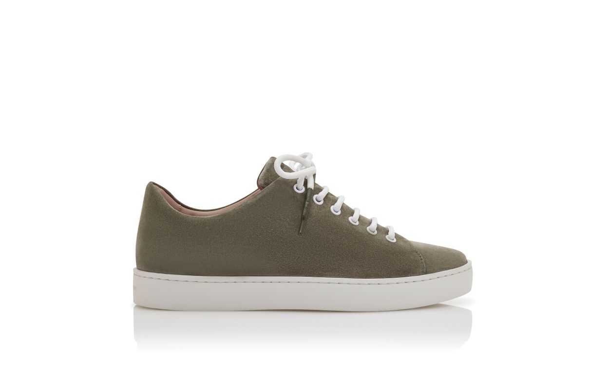 Zapatillas de lona de ante caqui con cordones
