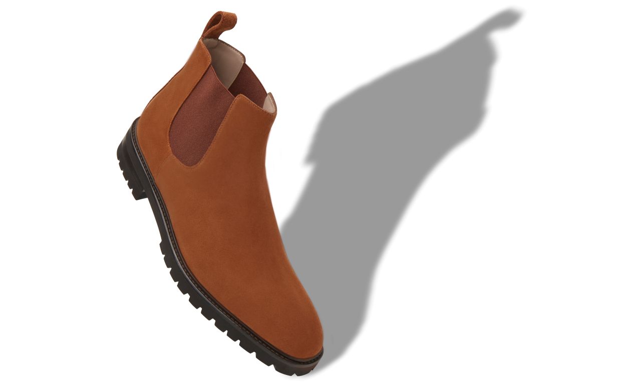 Botas Chelsea de ante de ternera marrón