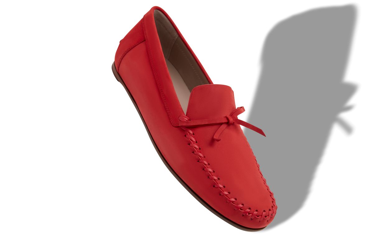 Zapatillas de cuero de ternera rojo