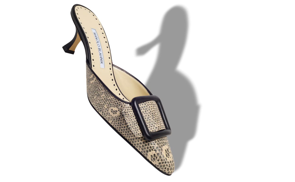 Mocasines de cuero de ternera con estampado de lagarto