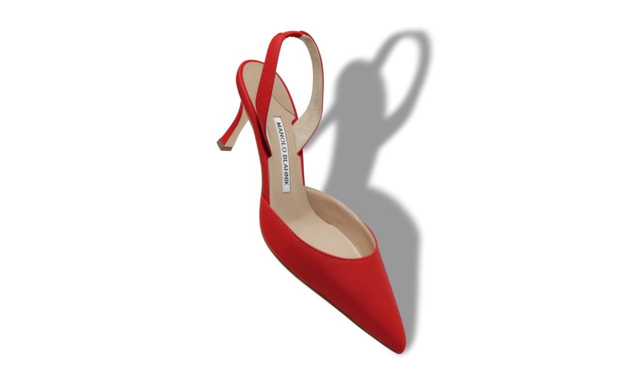 Zapatillas de cuero napa rojo con correa