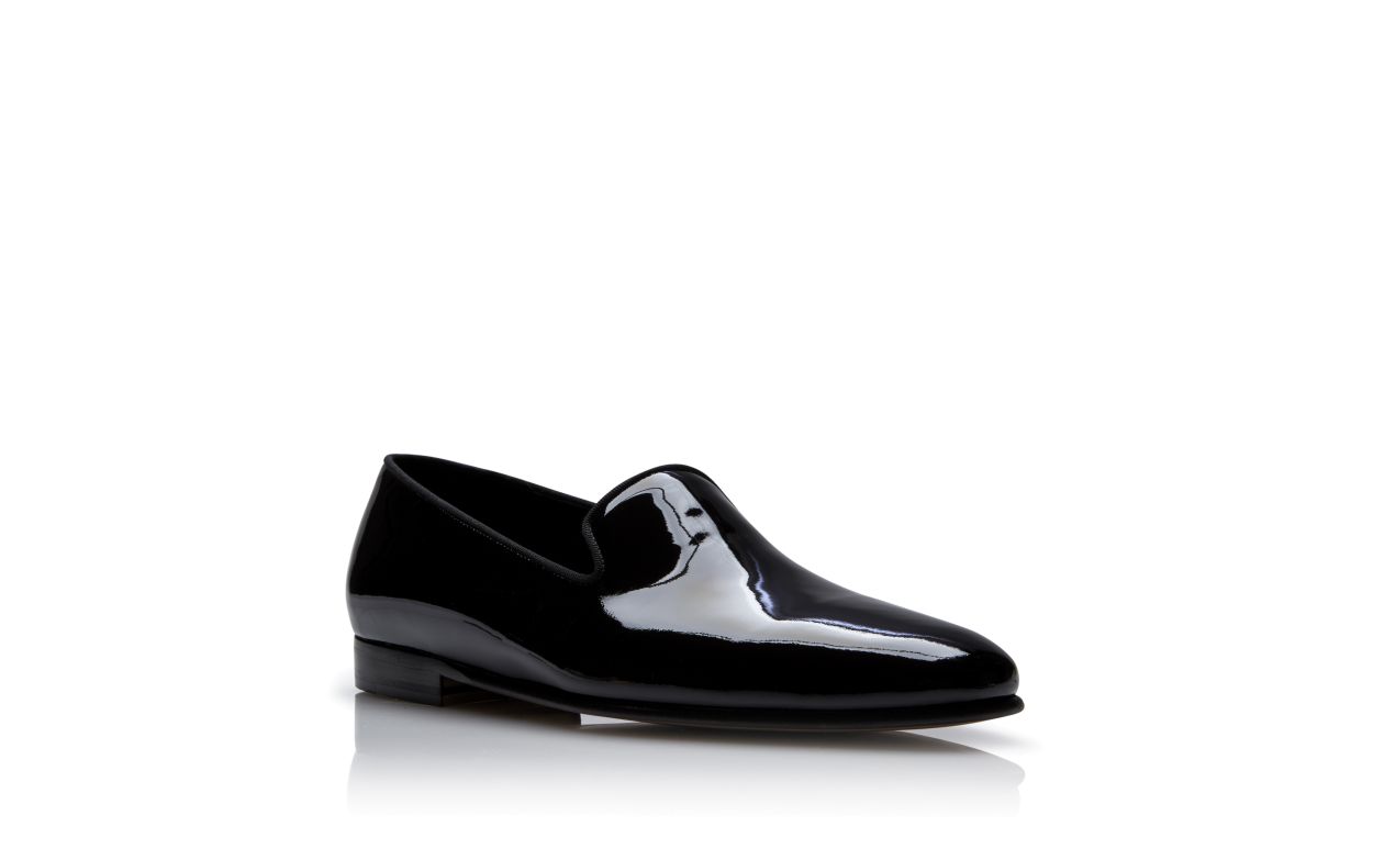 Mocasines de cuero brillante negro