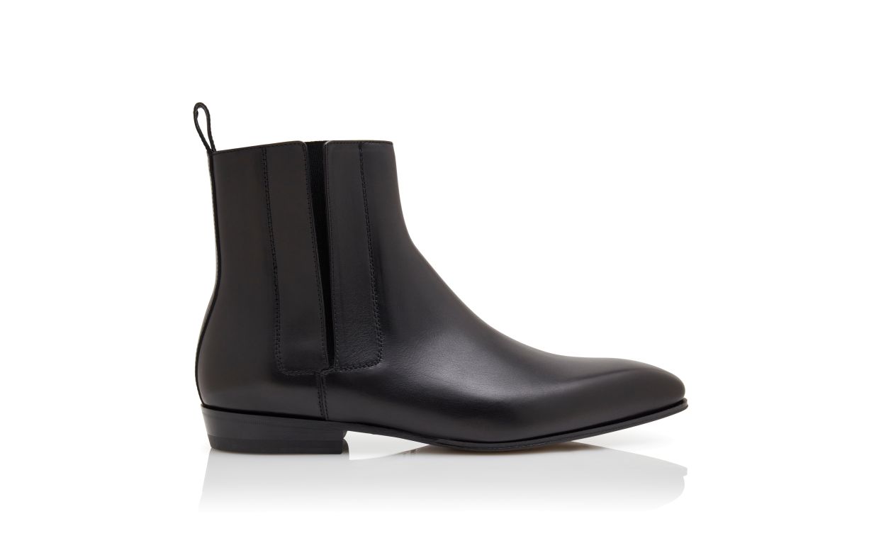 Botas de tobillo de cuero de ternera negro