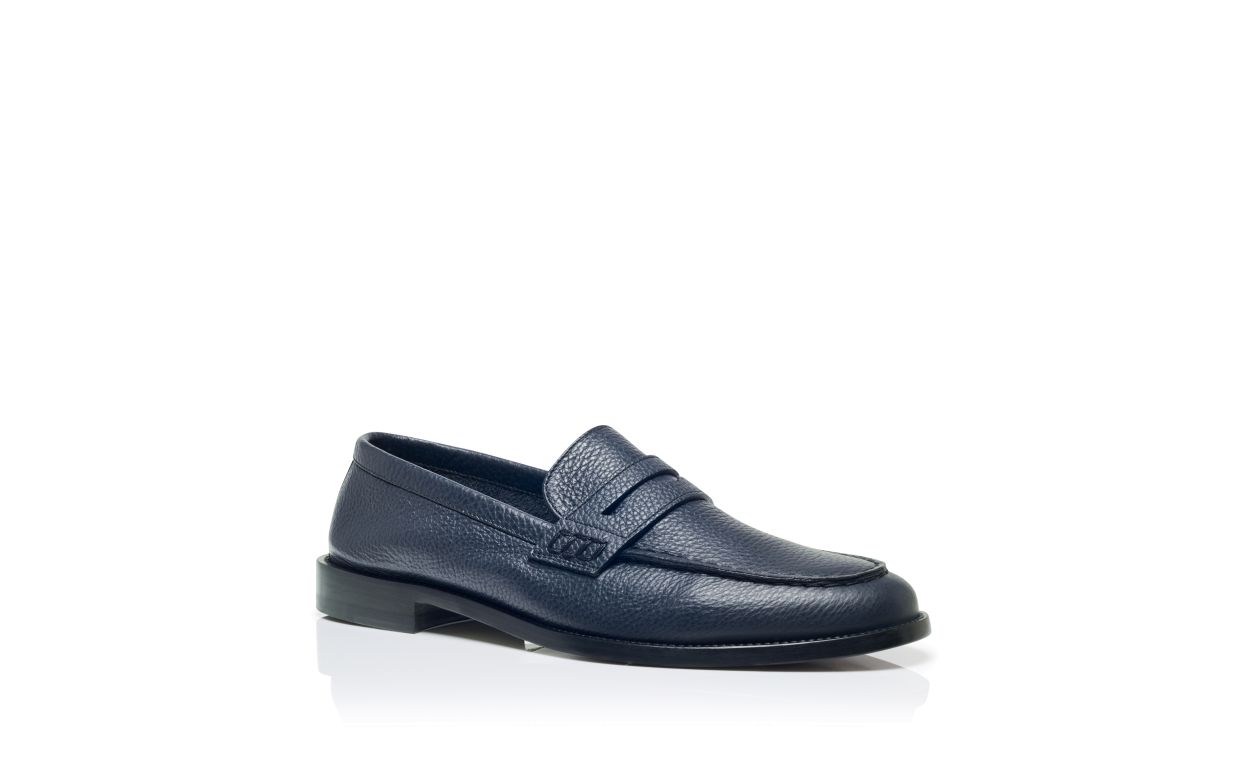 Zapatillas de cuero de ternera azul marino