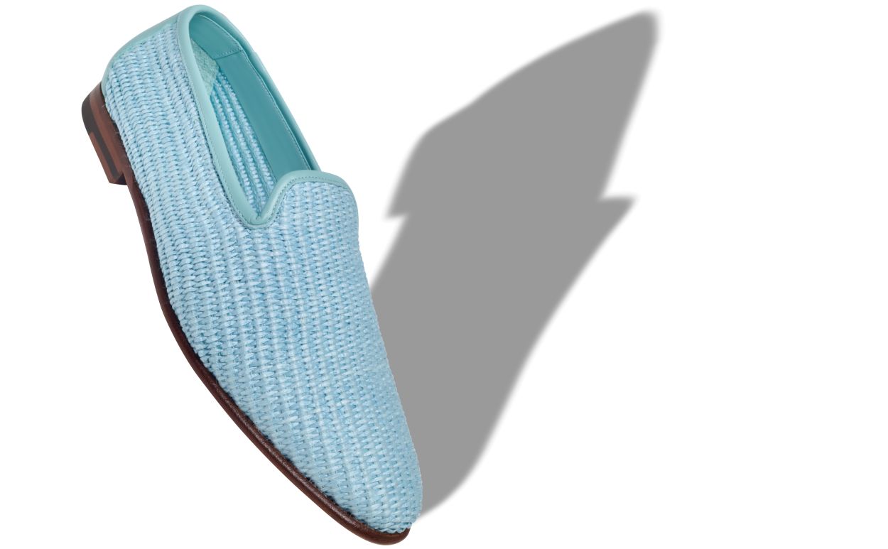 Zapatillas de rafia azul claro