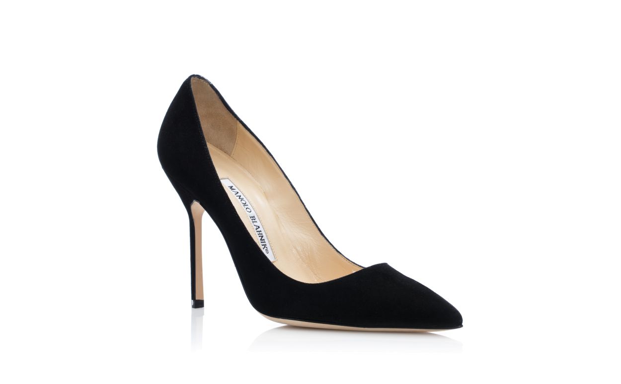 Zapatillas de Punta Puntiaguda de Seda Negra